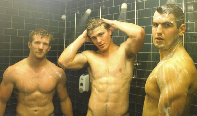 Circumcised guys naked in the shower